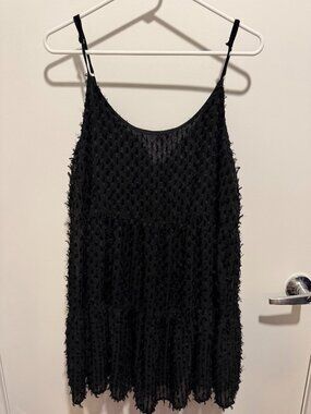 Blu Pepper Black Textured Sleeveless Dress – Size Large